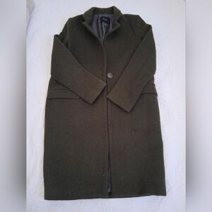 DARK GREEN MIX WOOL COAT